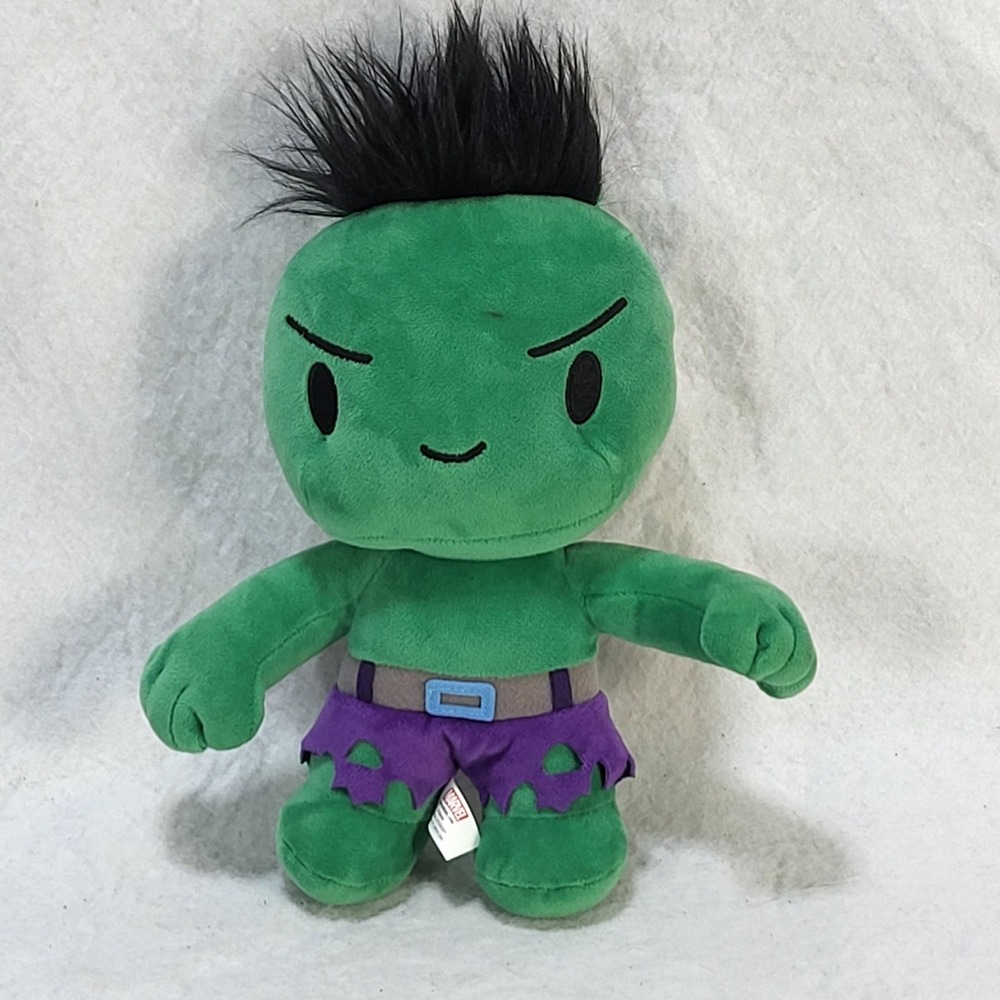 Marvel Incredible Hulk Plush Universal Studios Orlando 9" Green Purple Pre-loved